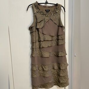 SL Fashions Women’s 12 Y2K Brown Layered Dress Cocktail